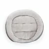 Petco Anti-Slip Round Plush Dog Bed, Washable, 46 X 38-in, Cream/Navy