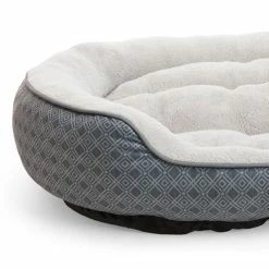 Petco Anti-Slip Round Plush Dog Bed, Washable, 46 X 38-in, Cream/Navy -Spooky Pet World paws up 46 x 38 pet bed f3c3dd98 b017 470e 8039 80508cf65503