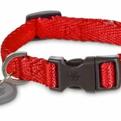 Petco Nylon Dog Collar, Adjustable, Includes Tag Muffler, Small, Red