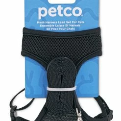 Petco Mesh Cat Harness And Leash Set, Adjustable For Cat Walking, 4-ft, Black -Spooky Pet World petco black mesh cat harness lead set 67a472e7 49a1 4920 87ac b6507c4071b3