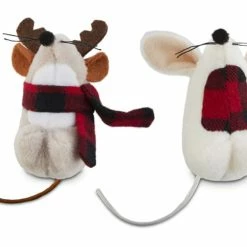 Petco Holiday Tails Mouse And Moose Soft Plush Cat Toys With Catnip, 2-pk