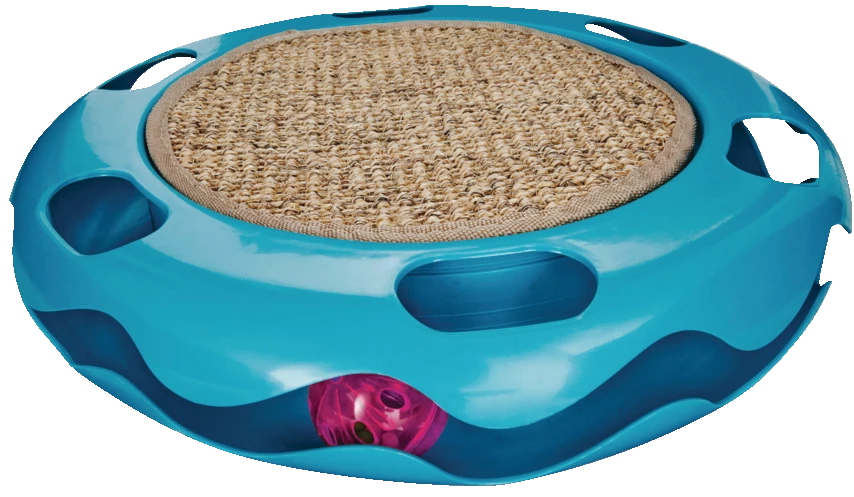 Petco Cat Track Cat Toy With Sisal Mat, Blue 4 Petco Cat Track Cat Toy With Sisal Mat, Blue - Image 2