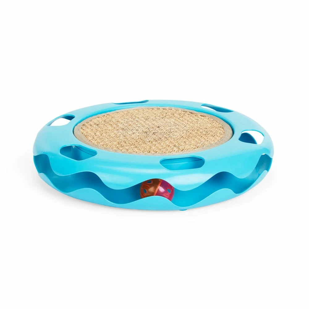 Petco Cat Track Cat Toy With Sisal Mat, Blue 3 Petco Cat Track Cat Toy With Sisal Mat, Blue
