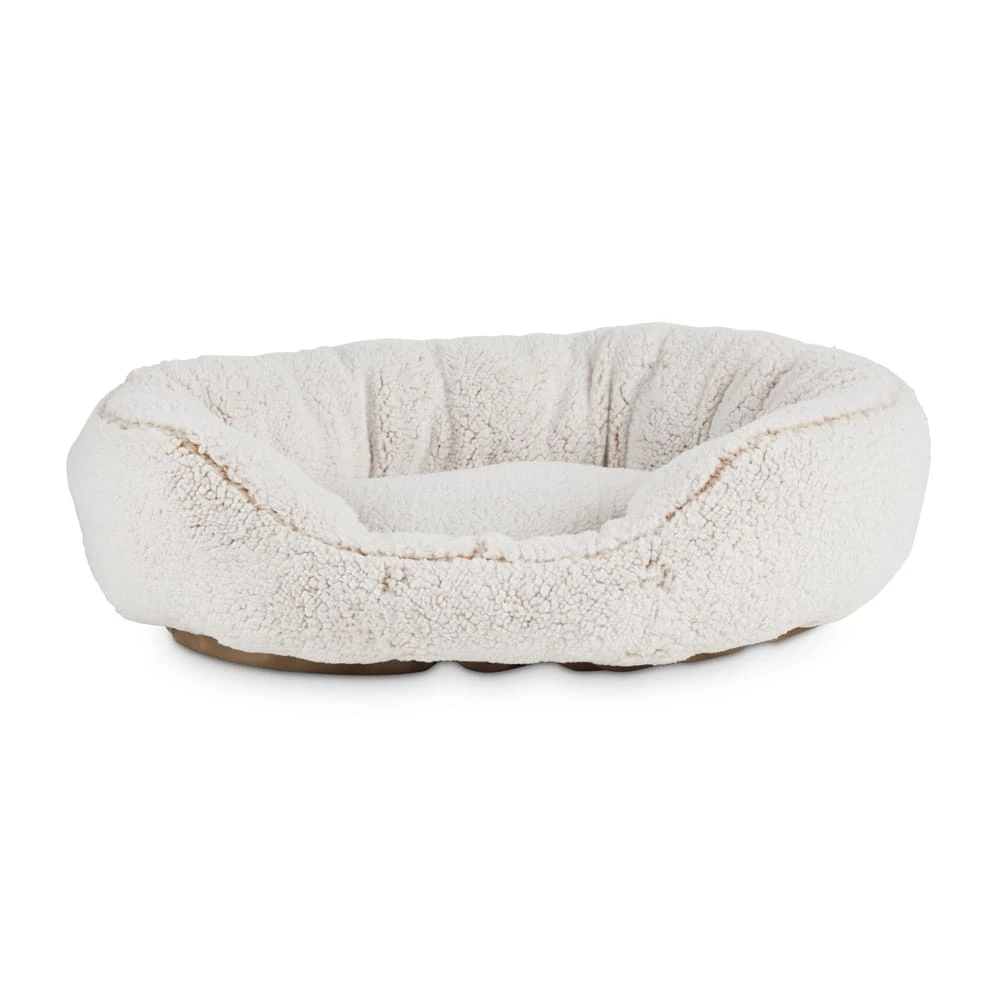 Petco Cozy Cuddler Plush Dog Bed, Washable, 20-in X 22-in, Cream 4 Petco Cozy Cuddler Plush Dog Bed, Washable, 20-in X 22-in, Cream - Image 2