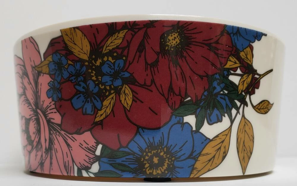 Petco Floral Melamine Cat Bowl, Dishwasher Safe, 1-Cup, White 5 Petco Floral Melamine Cat Bowl, Dishwasher Safe, 1-Cup, White - Image 3