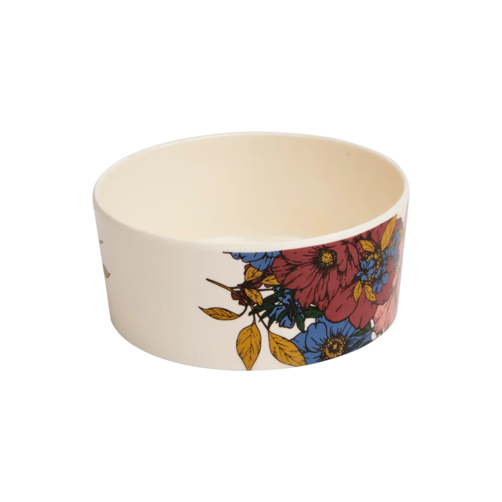 Petco Floral Melamine Cat Bowl, Dishwasher Safe, 1-Cup, White 4 Petco Floral Melamine Cat Bowl, Dishwasher Safe, 1-Cup, White - Image 2