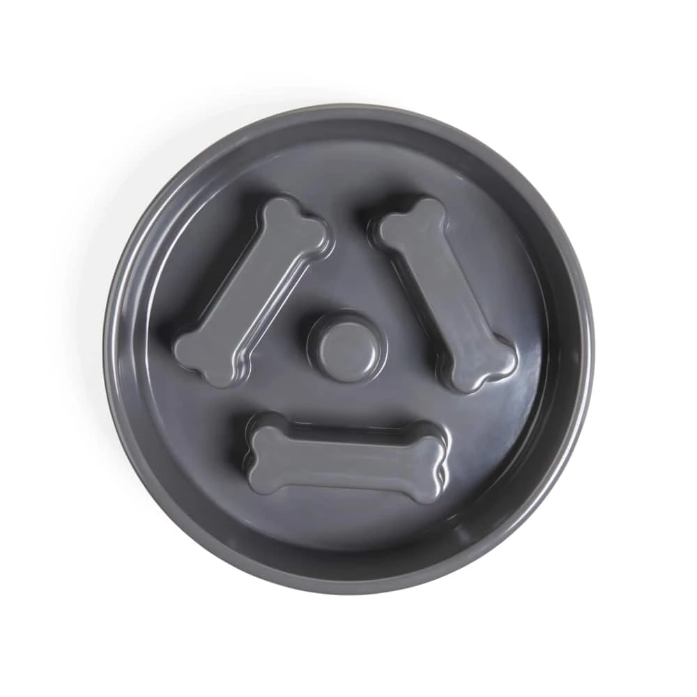 Petco Slow Feeder Dog Bowl, Grey, 6.4-cup 4 Petco Slow Feeder Dog Bowl, Grey, 6.4-cup - Image 2