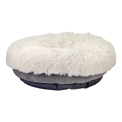 Petco EveryYay Snooze Fest Calming Faux Fur Dog Bed, 18-in X 18-in, Grey/Cream -Spooky Pet World petco lavender scented calming dog bed x small 2e96f67d 271c 46f7 90f8 a686e8119346