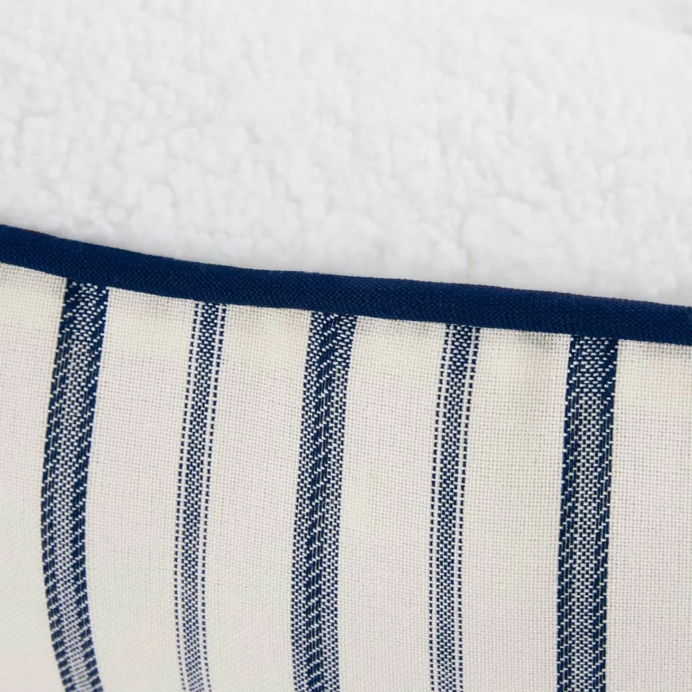 Petco Blue Nautical Striped Nester Faux Fur Dog Bed, Washable, 32-in X 24-in, White/Blue 9 Petco Blue Nautical Striped Nester Faux Fur Dog Bed, Washable, 32-in X 24-in, White/Blue - Image 7