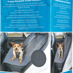 Petco Quilted Bench Pet Car Seat Cover, 58-in X 59-in, Grey