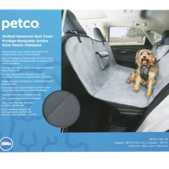 Petco Quilted Hammock Pet Car Seat Cover, 58-in X 59-in, Grey -Spooky Pet World petco quilted grey hammock seat cover 58 w x 59 l 06cc7b30 597e 4f6a b65b e533852ba1f9
