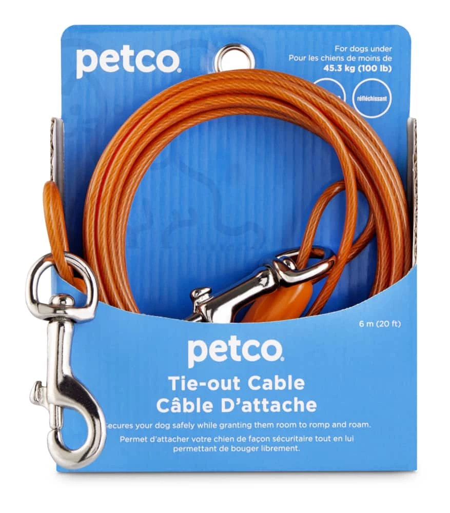 Petco Free-To-Flex Reflective Dog Tie Out Cable, 20-ft, Large, Orange 10 Petco Free-To-Flex Reflective Dog Tie Out Cable, 20-ft, Large, Orange - Image 8