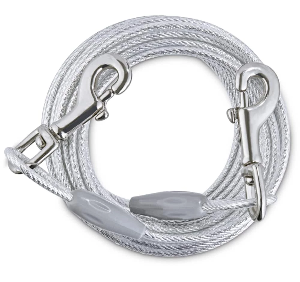 Petco Free-To-Flex Reflective Dog Tie Out Cable, 30-ft, Large, Silver 3 Petco Free-To-Flex Reflective Dog Tie Out Cable, 30-ft, Large, Silver