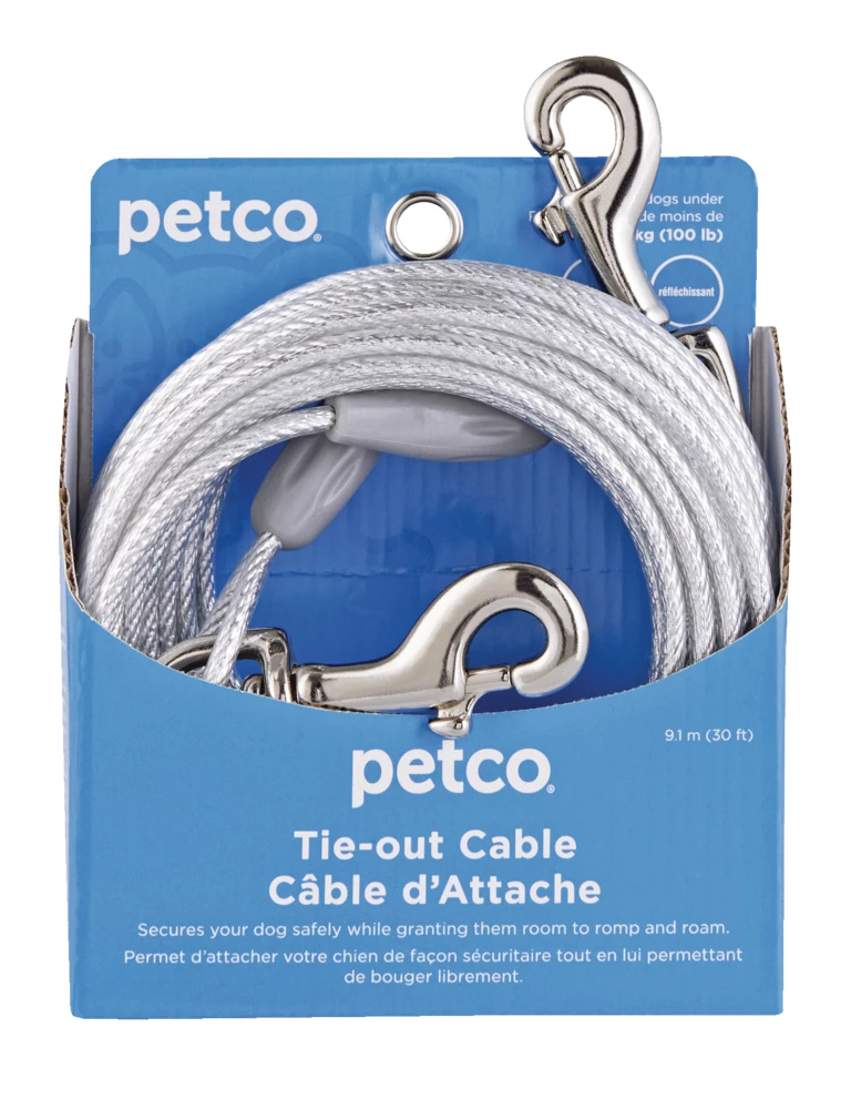 Petco Free-To-Flex Reflective Dog Tie Out Cable, 30-ft, Large, Silver 4 Petco Free-To-Flex Reflective Dog Tie Out Cable, 30-ft, Large, Silver - Image 2