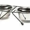 Petco Double Diner Stainless Steel Dog Bowls With Wire Holder, Dishwasher Safe And Non-Slip, 2 X 1.5-Cup