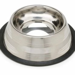 Petco Striped Stainless Steel Dog Bowl, Dishwasher Safe And Non-Slip, 3.75-Cup